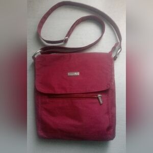 Bagallini Burgundy Crossbody Bag with Front Zip Pocket